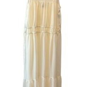 A New Day Cream tiered maxi dress large